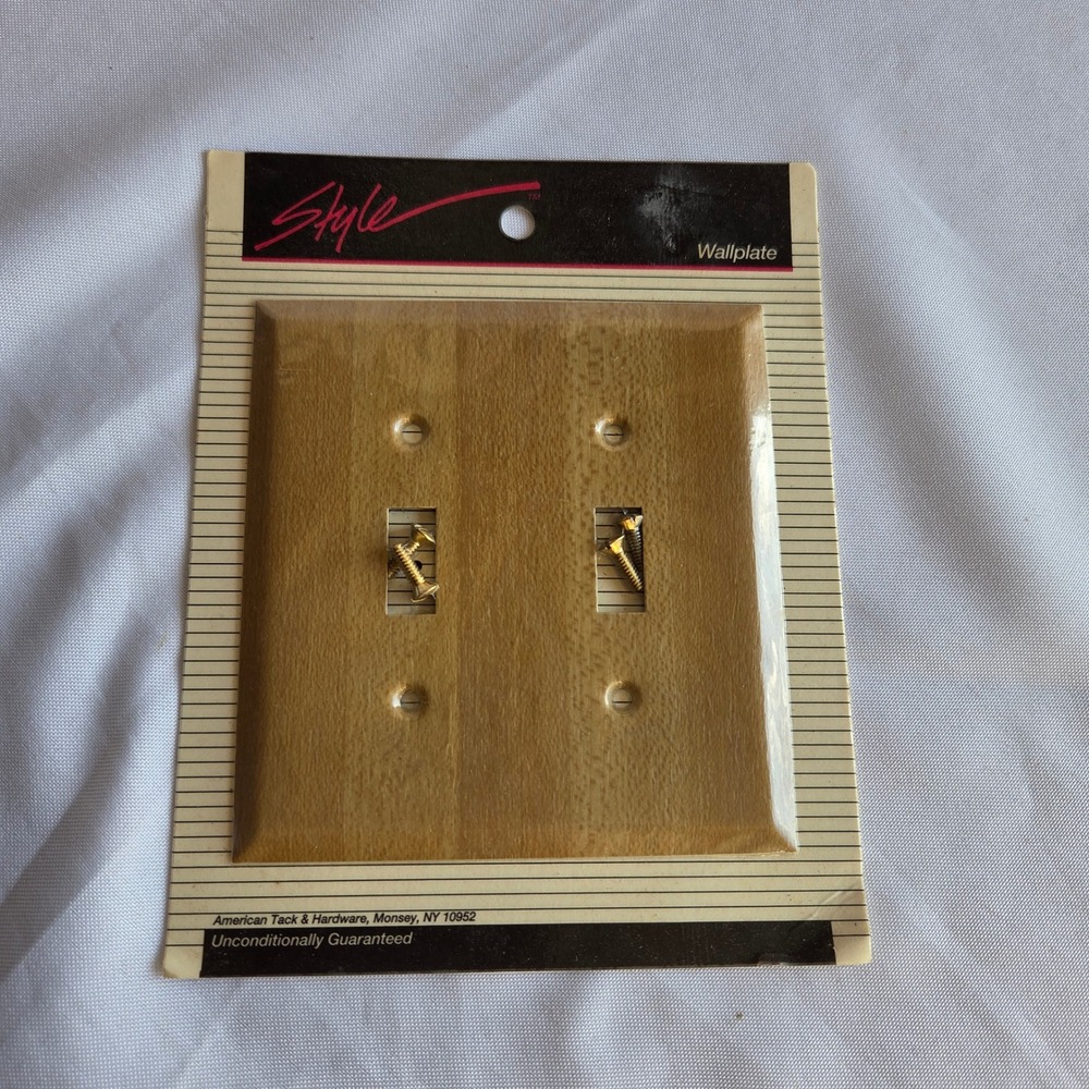 Vintage Style American Tack‎ Hardware Double Toggle Wallplate Wood Grain 151TTBB